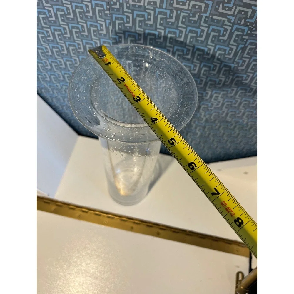 Bubble Glass Cylinder Vase Wide Rim Clear 10.5 Inch Tall (2 are available)‎